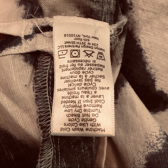 Andrea Jovine Linen Blend NWT Tye-Dye Top Navy/White - Picture 6 of 7